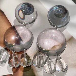 Clear Acrylic Drop Statement Earrings - Women Jewelry